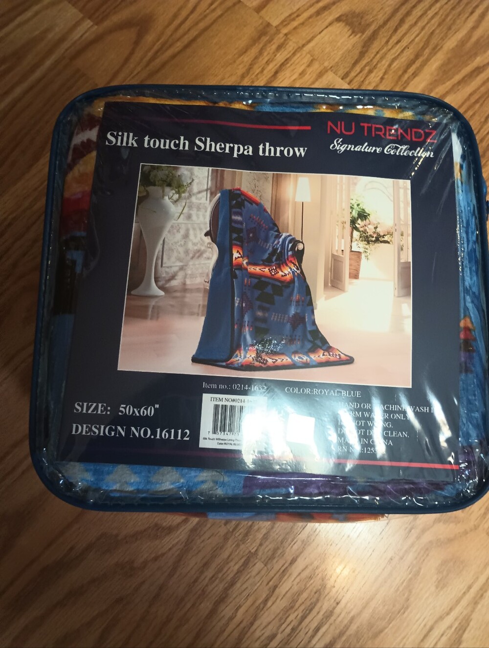 New! Nu Trendz Silk Touch Sherpa Throw. Southwest Design. 50"x 60"